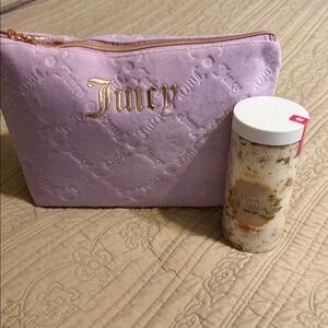 Juicy Couture Lavender Cosmetic Bag with Bath Salt